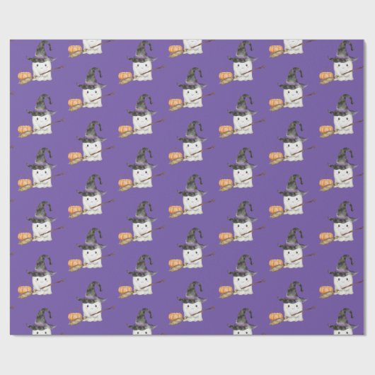 小さなブーかわいい幽霊ハロウィーン赤ちゃんシャワー ラッピングペーパー (フラット)