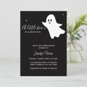 小さなブーかわいい幽霊ハロウィーン赤ちゃんシャワー 招待状 (スタンド正面)