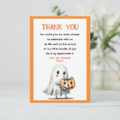小さなブーかわいい&ハロウィン不気味の赤ちゃんシャワー サンキューカード (スタンド正面)