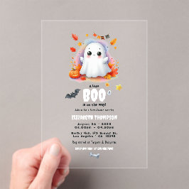 "小さなブーがやってくる" ハロウィンベビーシャワー アクリル招待状