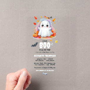 "小さなブーがやってくる" ハロウィンベビーシャワー アクリル招待状