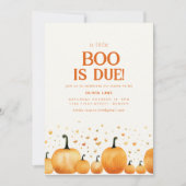小さなブーがハロウィーンの赤ちゃんシャワー招待状 招待状 (正面)