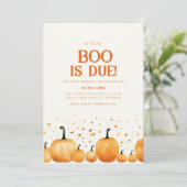 小さなブーがハロウィーンの赤ちゃんシャワー招待状 招待状 (スタンド正面)