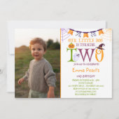 小さなブーが二つになる | Boo第2誕生日写真 招待状 (正面)