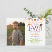 小さなブーが二つになる | Boo第2誕生日写真 招待状 (スタンド正面)