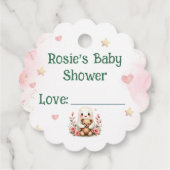 小さなブーが原因かわいいベビーガール幽霊 カスタム フェイバータグ (裏面)