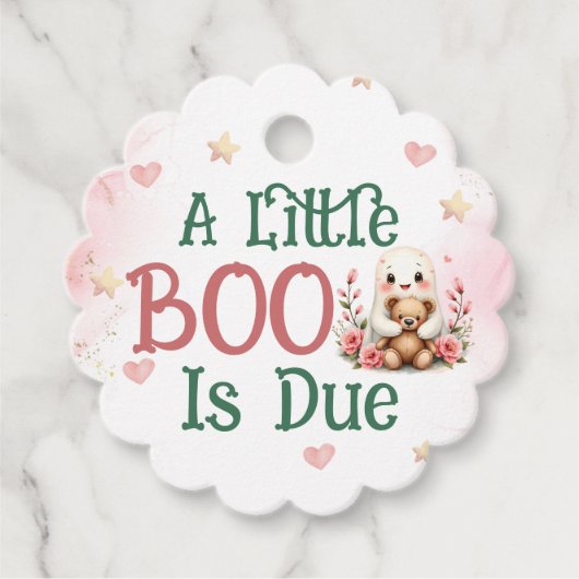 小さなブーが原因かわいいベビーガール幽霊 カスタム フェイバータグ (正面)