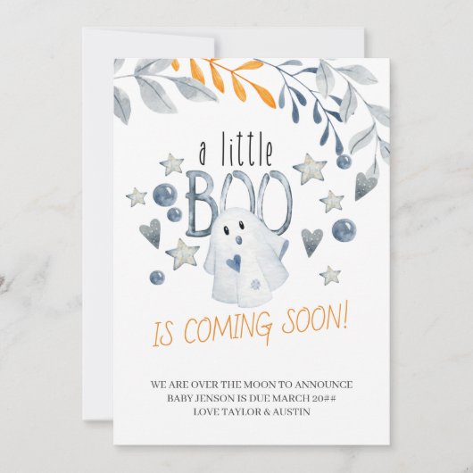 小さなブーが来もうすぐ妊娠する 案内状 (正面)