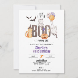 小さなブーが1つ、ハロウィーン1歳の誕生日 招待状