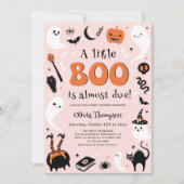 小さなブーちゃんのハロウィンベビーシャワー女子会の招待状 招待状 (正面)