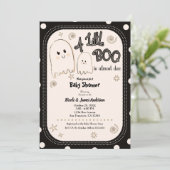 小さなブーのかわいいオバケのハロウィンベビーシャワー 招待状 (スタンド正面)
