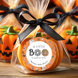 小さなブーのオレンジ色の赤ちゃんシャワー ラウンドシール