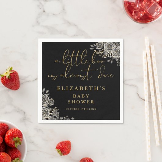 小さなブーのゴシック様式のフローラのベビーシャワー スタンダードカクテルナプキン (インサイチュ)