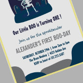 小さなブーのスケルトンかわいいハロウィーン1st誕生日 招待状