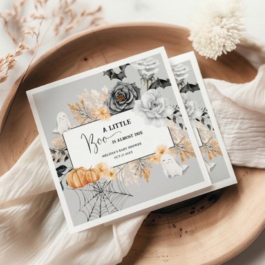 小さなブーのハロウィーンの赤ちゃんシャワーナプキン スタンダードカクテルナプキン