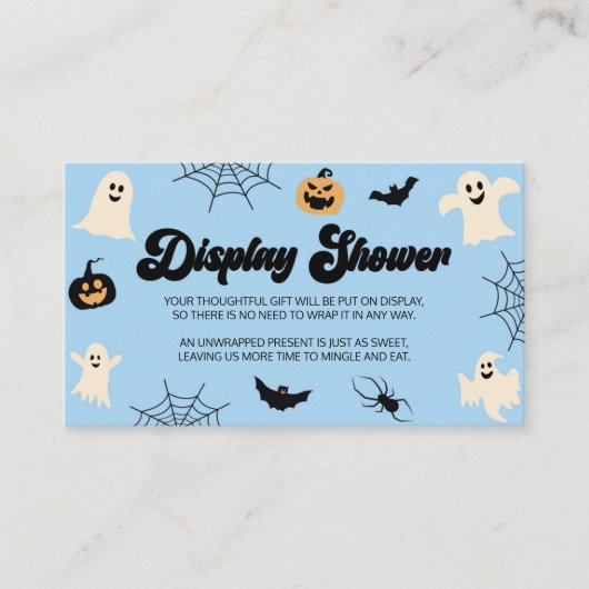 小さなブーのハロウィーンの赤ちゃんシャワー表示シャワー エンクロージャーカード (正面)