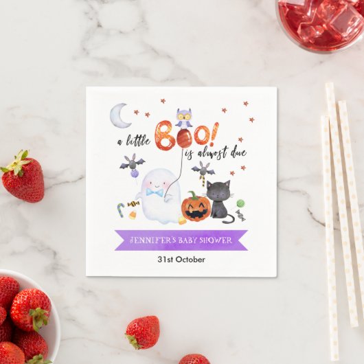 小さなブーのハロウィーンの赤ちゃんシャワー スタンダードカクテルナプキン (インサイチュ)