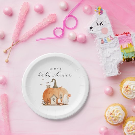 小さなブーのハロウィーンの赤ちゃんシャワー ペーパープレート (パーティー)