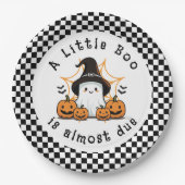 小さなブーのハロウィーンの赤ちゃんシャワー ペーパープレート (正面)