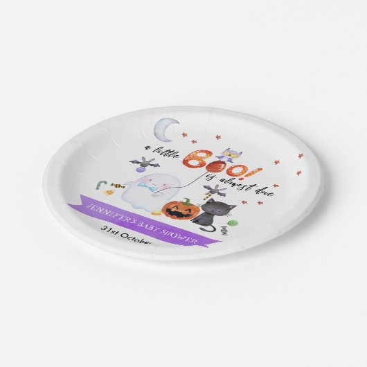 小さなブーのハロウィーンの赤ちゃんシャワー ペーパープレート