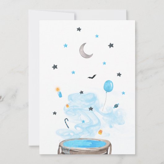 小さなブーのハロウィーンの赤ちゃんシャワー 招待状 (裏面)