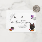 小さなブーのハロウィーンの黒猫 ノートカード (正面/裏面インサイチュ)