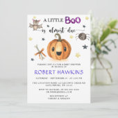 小さなブーのハロウィーンカボチャの赤ちゃんシャワー 招待状 (スタンド正面)