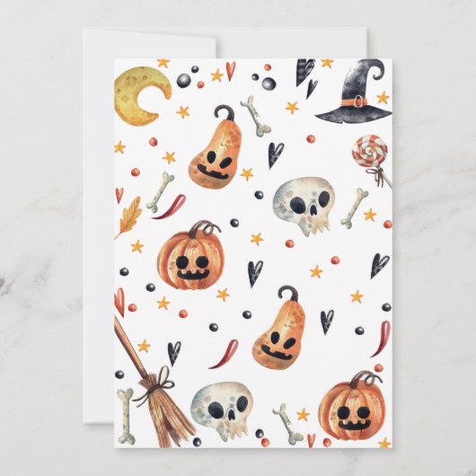 小さなブーのハロウィーンカボチャの赤ちゃんシャワー 招待状 (裏面)