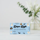 小さなブーのハロウィーン赤ちゃんシャワーおむつラッフル エンクロージャーカード (スタンド正面)