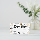 小さなブーのハロウィーン赤ちゃんシャワーおむつラッフル エンクロージャーカード (スタンド正面)