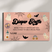 小さなブーのハロウィーン赤ちゃんシャワーおむつラッフル エンクロージャーカード