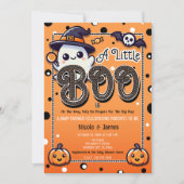 小さなブーの水玉ハロウィンベビーシャワー 招待状 (正面)