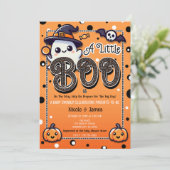 小さなブーの水玉ハロウィンベビーシャワー 招待状 (スタンド正面)