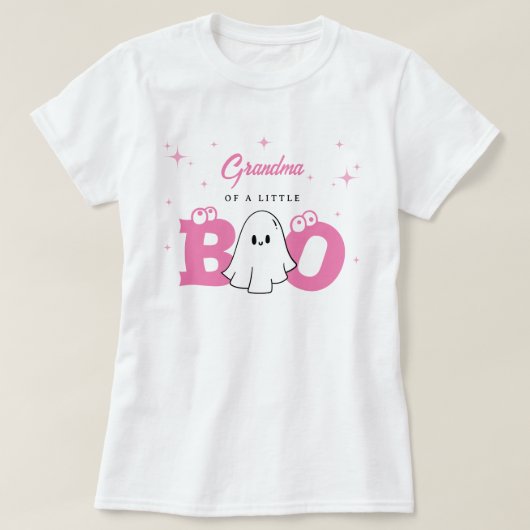 小さなブーの祖母ハロウィーンの赤ちゃんシャワー Tシャツ (デザイン正面)