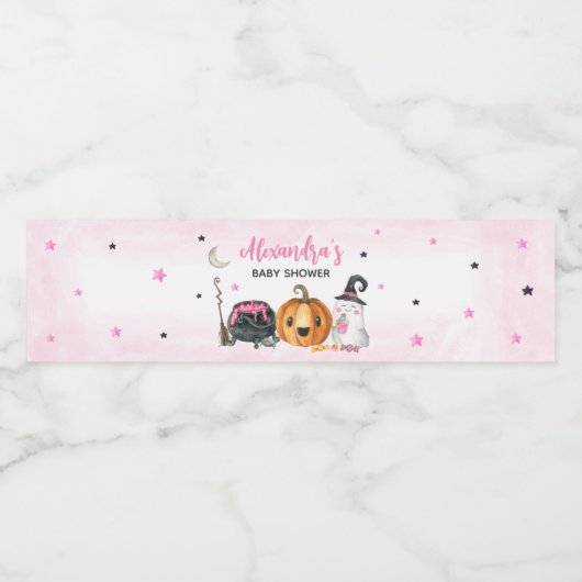 小さなブーの赤ちゃんシャワーをピンク色に塗る ペットボトルラベル (シングルラベル)