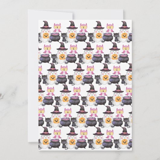 小さなブーの赤ちゃんシャワーをピンク色に塗る 招待状 (裏面)