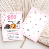 小さなブーの赤ちゃんシャワーをピンク色に塗る 招待状