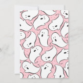 小さなブーの赤ちゃんシャワーをピンク色に塗る 招待状 (裏面)