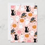 小さなブーの赤ちゃんシャワーをピンク色に塗る 招待状 (裏面)