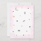 小さなブーの赤ちゃんシャワーをピンク色に塗る 招待状 (裏面)