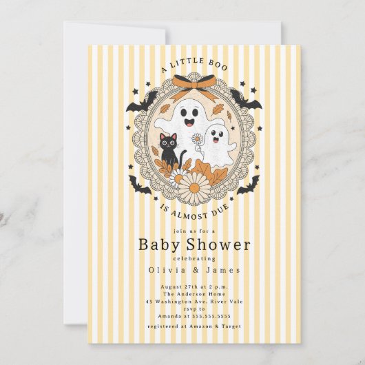 小さなブーの赤ちゃんシャワー 招待状 (正面)