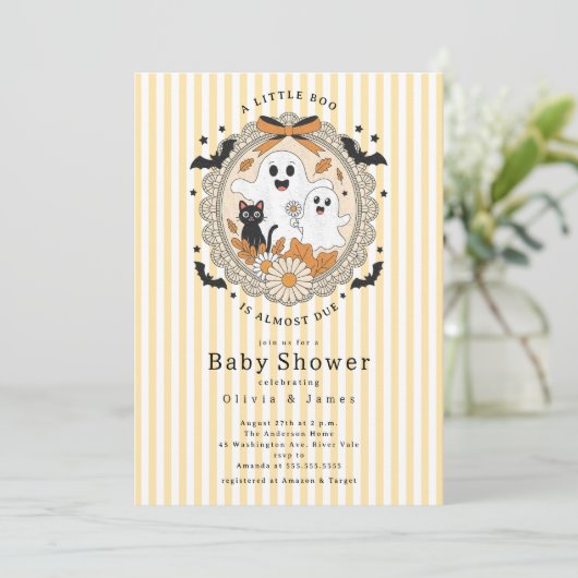小さなブーの赤ちゃんシャワー 招待状 (スタンド正面)