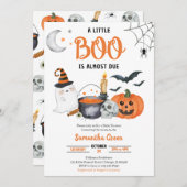 小さなブーの赤ちゃんシャワー 招待状 (正面/裏面)