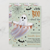 小さなブーの赤ちゃんシャワー 招待状 (正面/裏面)