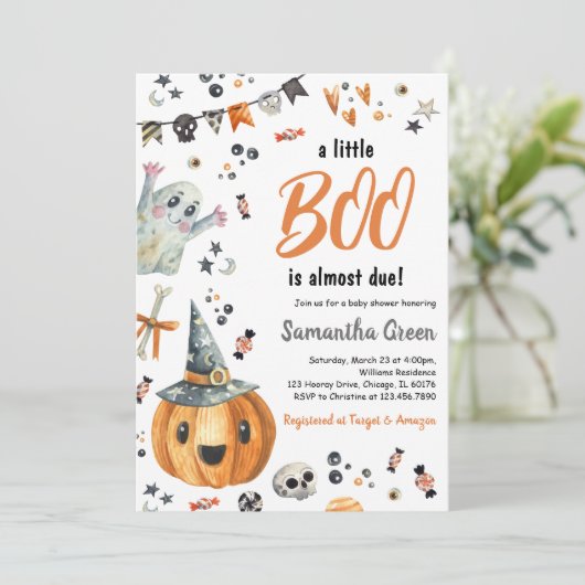 小さなブーの赤ちゃんシャワー 招待状 (スタンド正面)