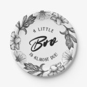 小さなブーはほとんどゴシック花の赤ちゃんシャワー ペーパープレート (正面)