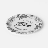 小さなブーはほとんどゴシック花の赤ちゃんシャワー ペーパープレート (アングル)