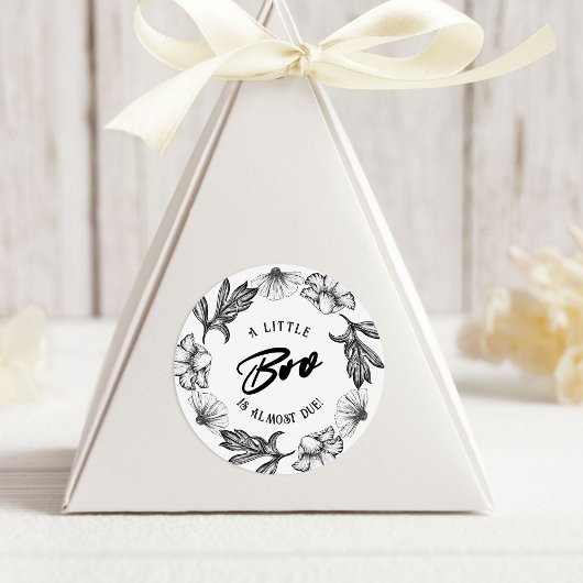 小さなブーはほとんどゴシック花の赤ちゃんシャワー ラウンドシール