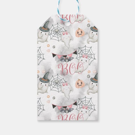 小さなブーはほとんどデューガールベイビーシャワーの好意 ギフトタグ (裏面)