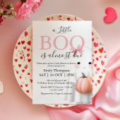 小さなブーはほとんどデューガールベイビーシャワーピンク 招待状